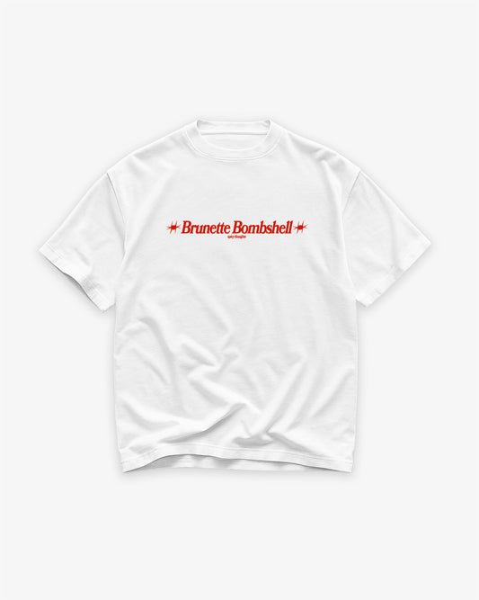 Heavy Oversized Tee White - Brunette Bombshell