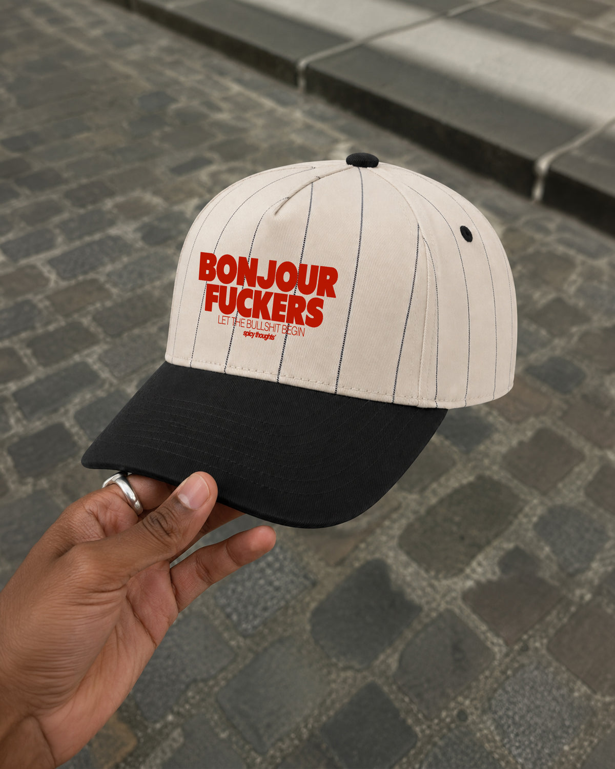 Cap Pinstripe - Bonjour Fuckers