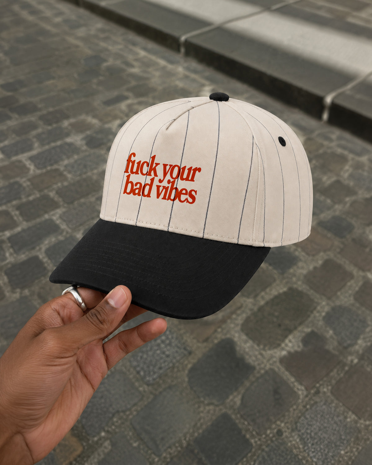Cap Pinstripe - Fuck Your Bad Vibes
