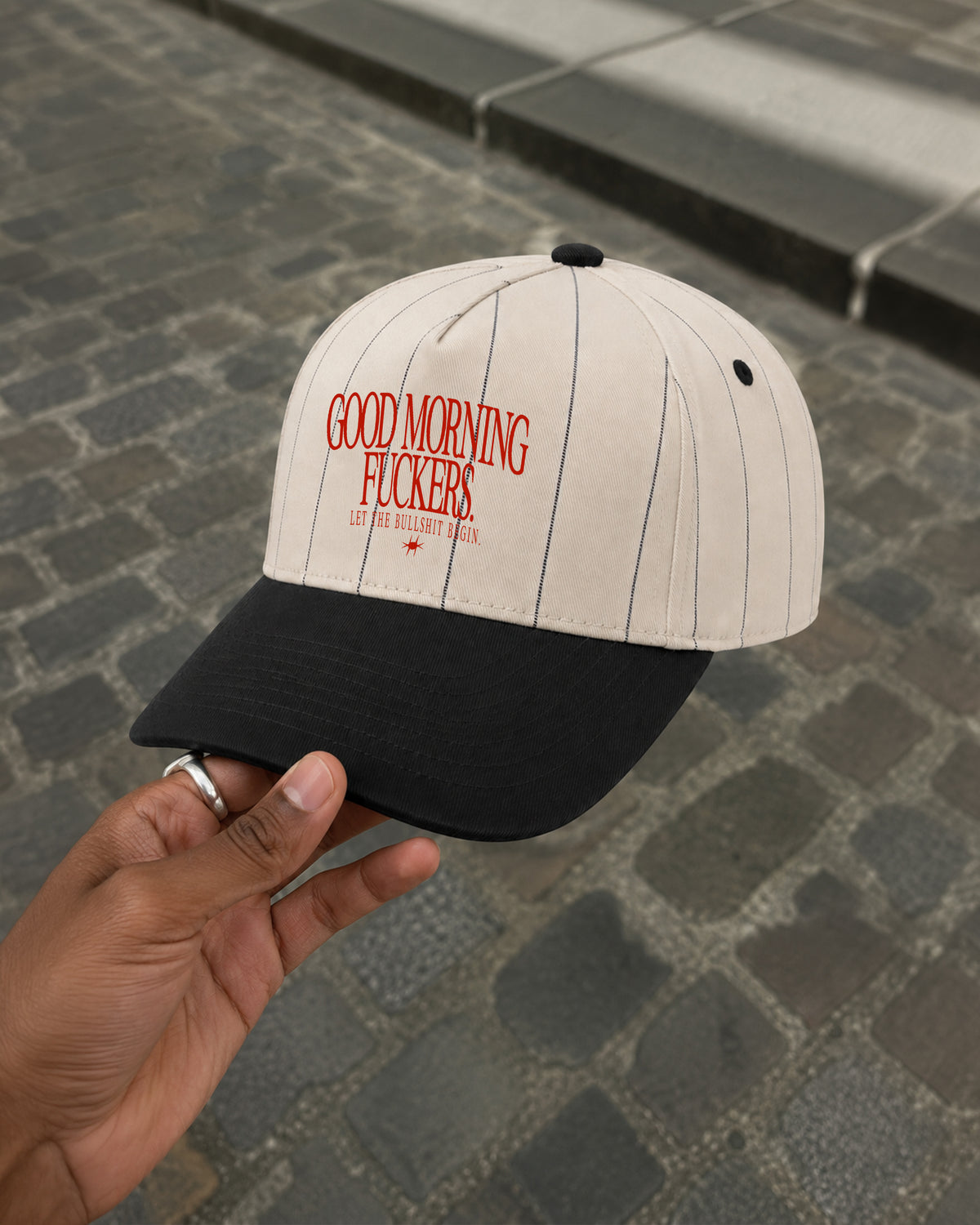 Cap Pinstripe - Good Morning Fuckers