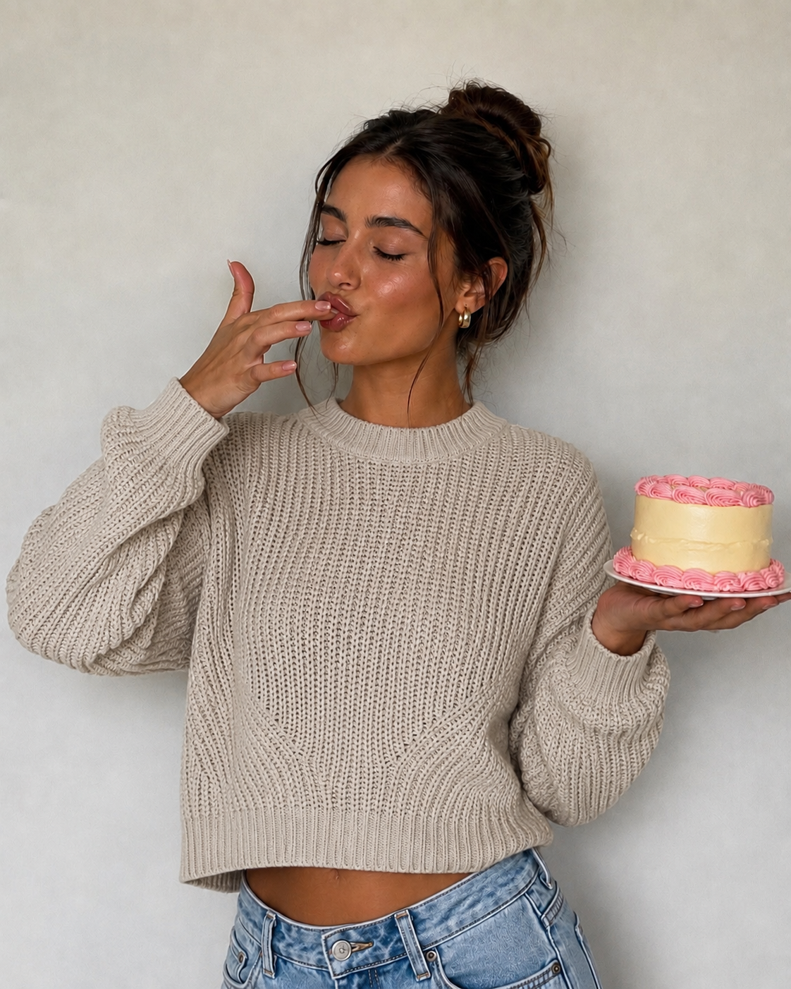 Cropped Knitted Sweater Girls