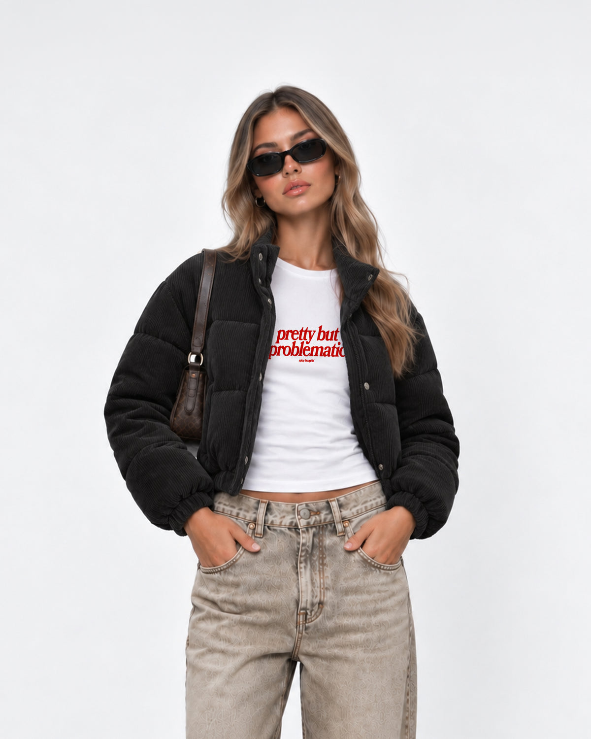 Cropped Corduroy Puffer Jacket Girls