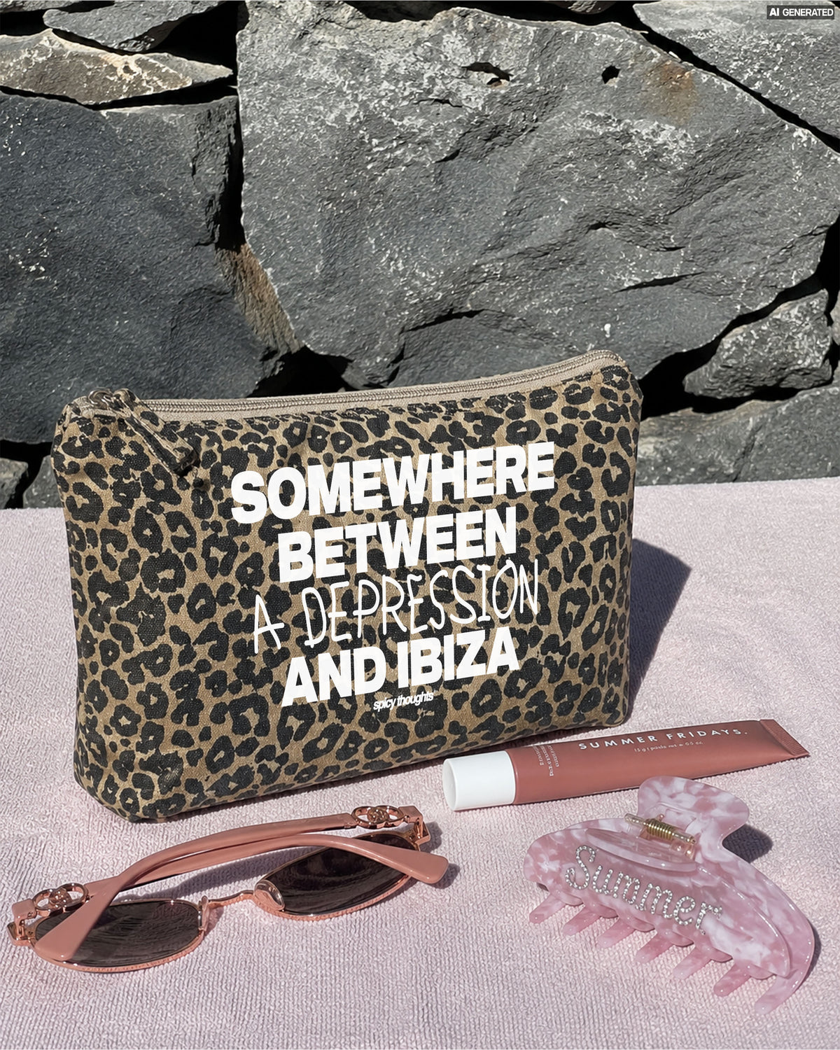Cosmetic Bag Leopard - Somewhere Between Depression And Ibiza