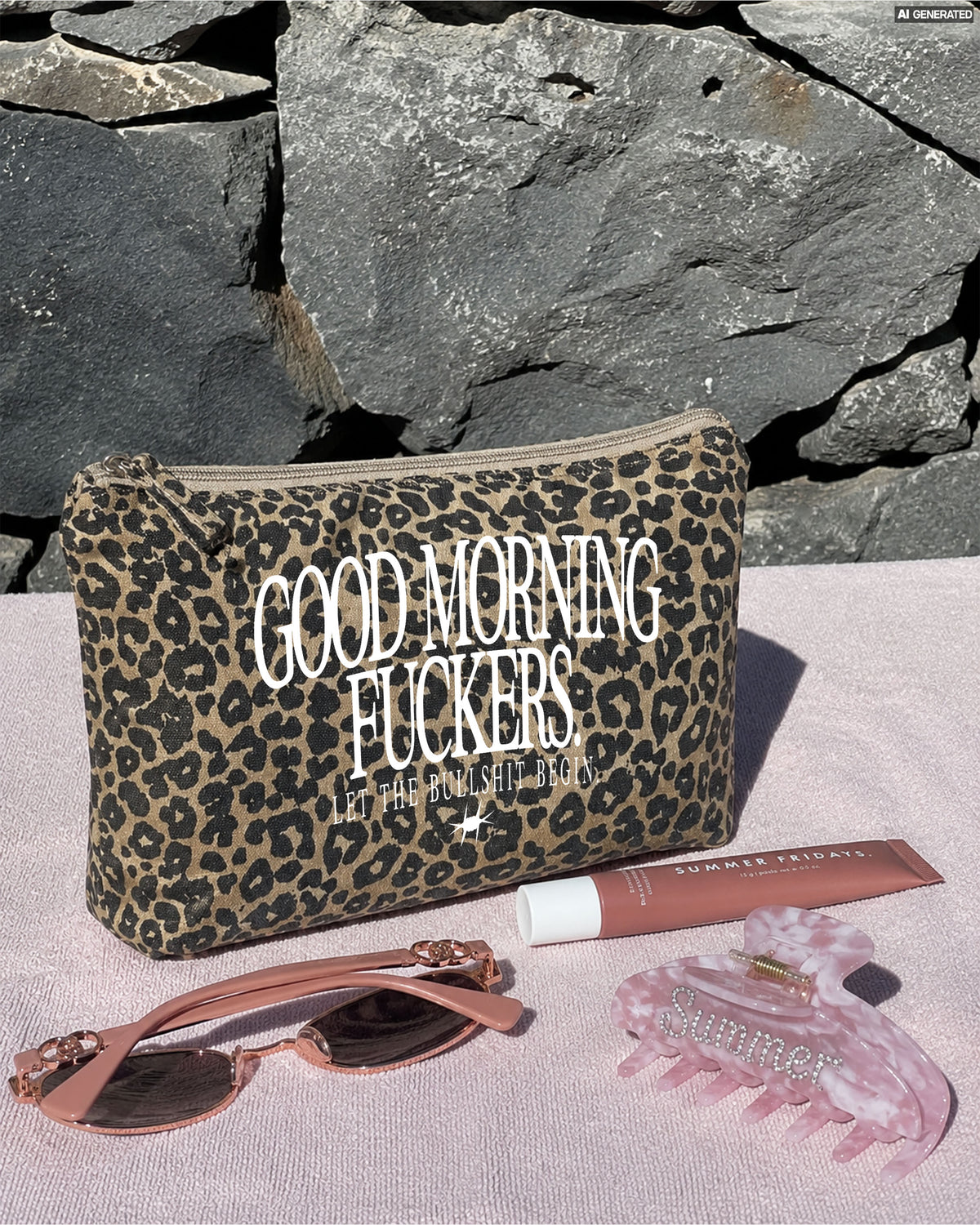 Cosmetic Bag Leopard - Good Morning Fuckers