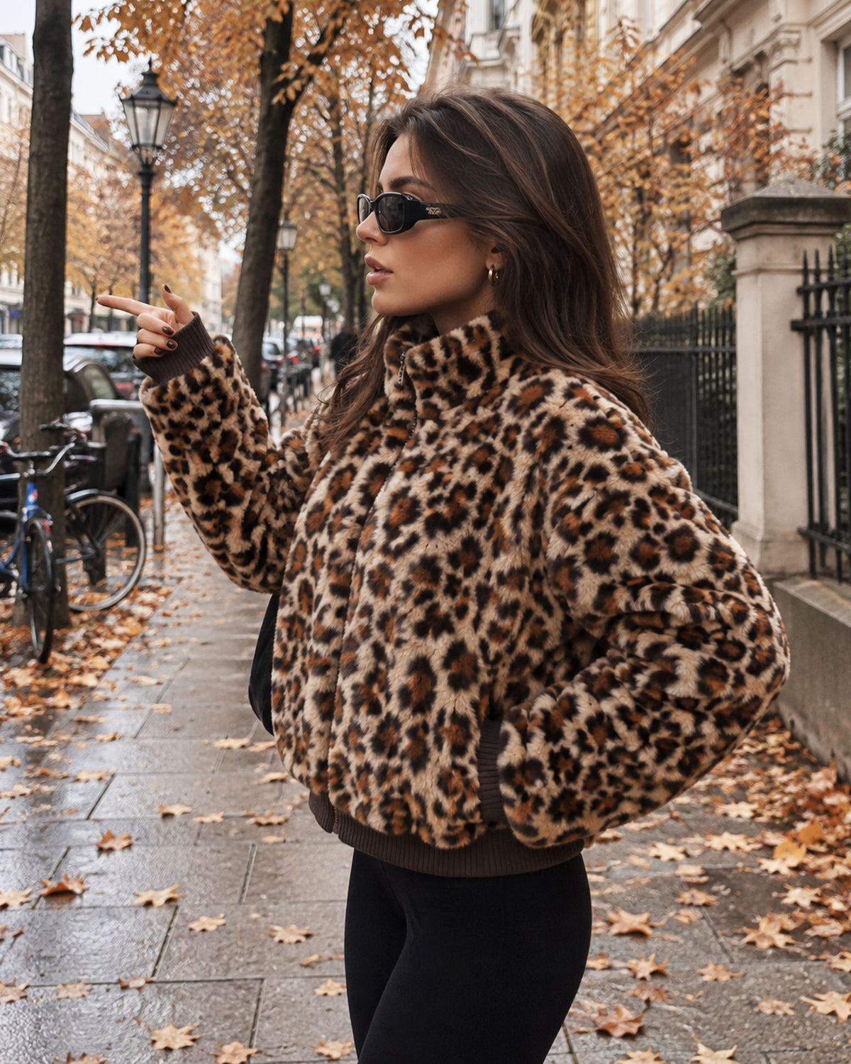 Cropped Faux Fur Leo Jacket Girls