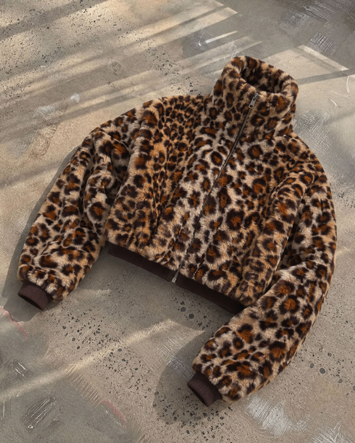 Cropped Faux Fur Leo Jacket Girls
