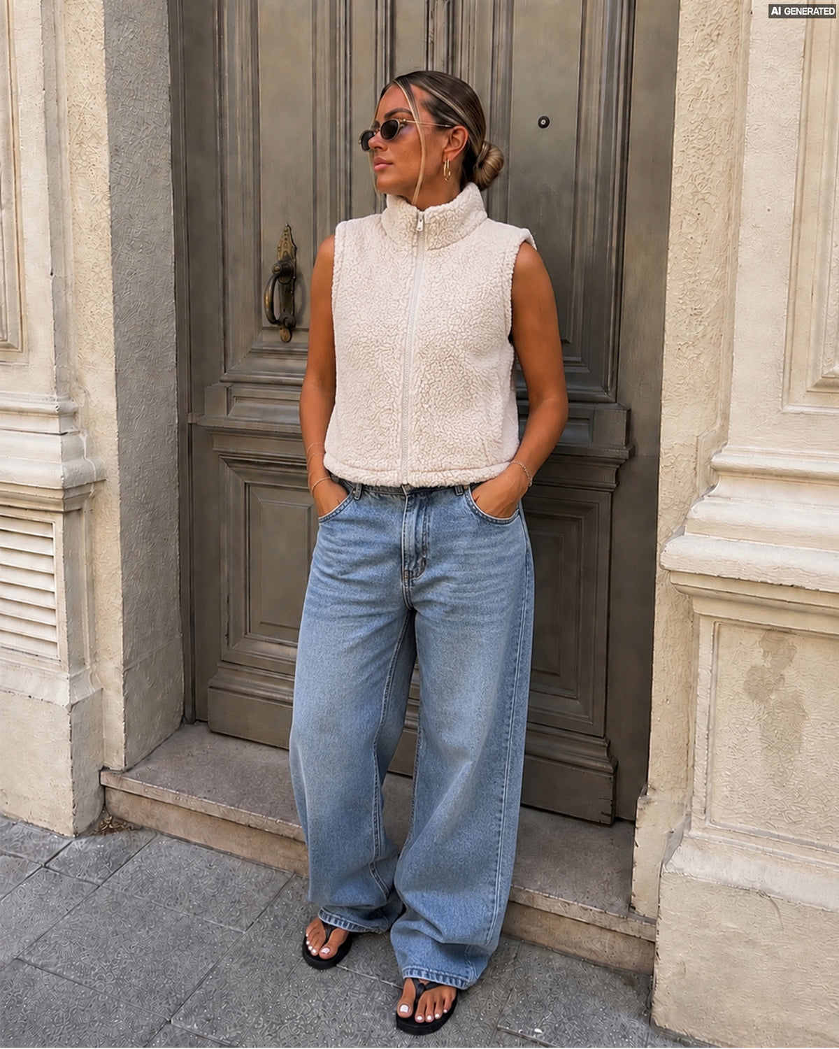 Cropped Sherpa Vest Girls