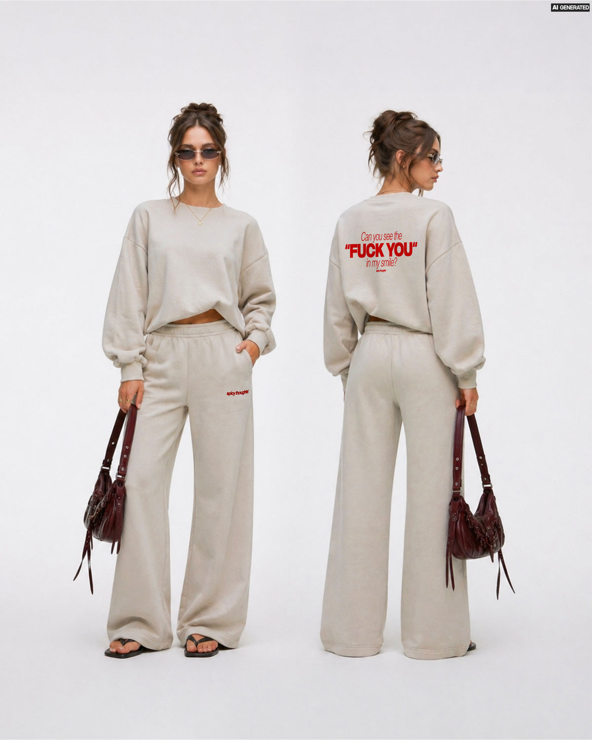 Cropped Crewneck Girls - Can you see the fuck you in my smile