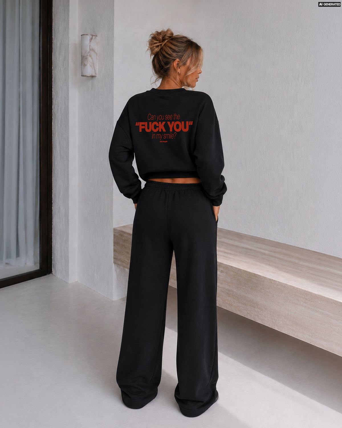 Cropped Crewneck Girls - Can you see the fuck you in my smile