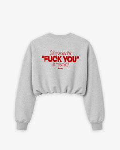 Cropped Crewneck Girls - Can you see the fuck you in my smile