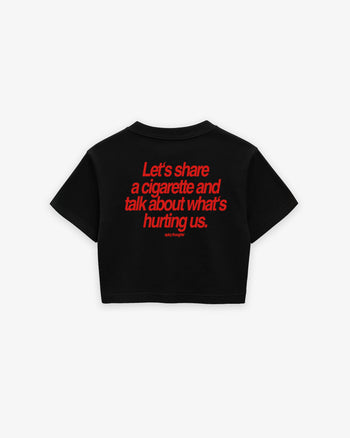 Oversize Cropped Tee - Let’s Share a Cigarette