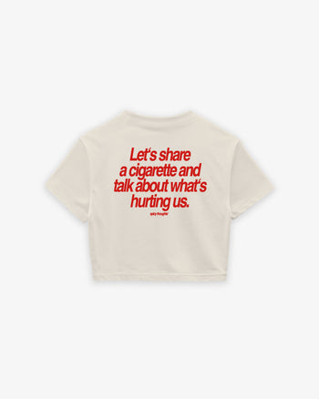 Oversize Cropped Tee - Let’s Share a Cigarette