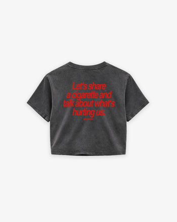 Oversize Cropped Tee - Let’s Share a Cigarette