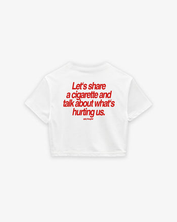 Oversize Cropped Tee - Let’s Share a Cigarette