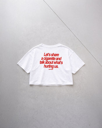 Oversize Cropped Tee - Let’s Share a Cigarette