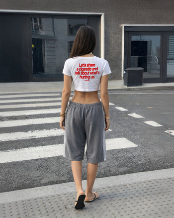 Oversize Cropped Tee - Let’s Share a Cigarette