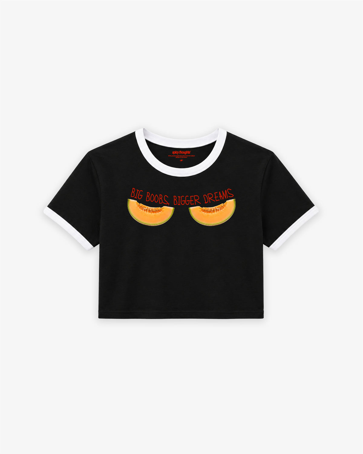 Cropped Tee Two Tone - Big Boobs, Bigger Dreams