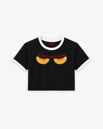 Cropped Tee Two Tone - Big Boobs, Bigger Dreams