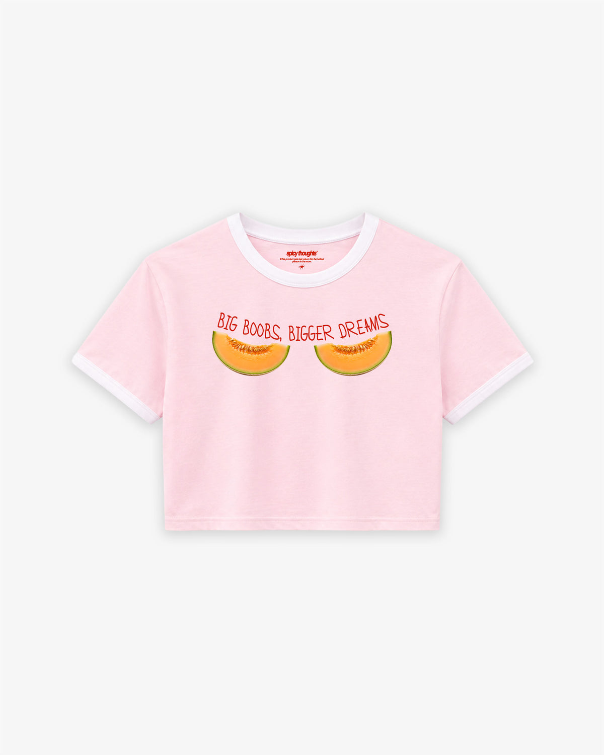Cropped Tee Two Tone - Big Boobs, Bigger Dreams