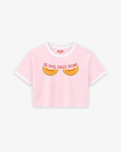 Cropped Tee Two Tone - Big Boobs, Bigger Dreams