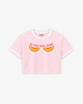 Cropped Tee Two Tone - Big Boobs, Bigger Dreams