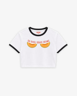 Cropped Tee Two Tone - Big Boobs, Bigger Dreams
