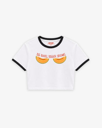 Cropped Tee Two Tone - Big Boobs, Bigger Dreams