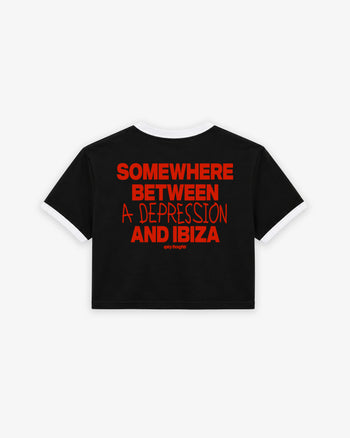 Cropped Tee Two Tone - Somewhere Between A Depression And Ibiza