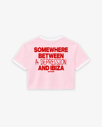Cropped Tee Two Tone - Somewhere Between A Depression And Ibiza
