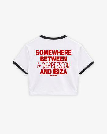 Cropped Tee Two Tone - Somewhere Between A Depression And Ibiza