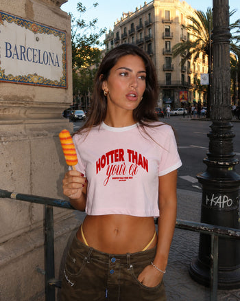 Cropped Tee Two Tone - Hotter Than Your Ex Sweet Than Your Next