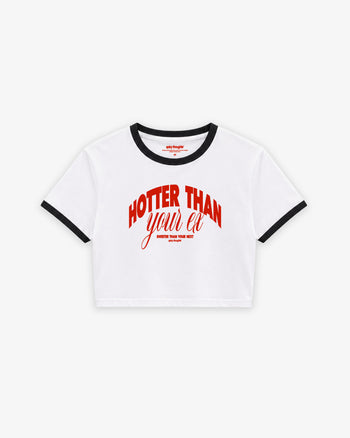 Cropped Tee Two Tone - Hotter Than Your Ex Sweet Than Your Next