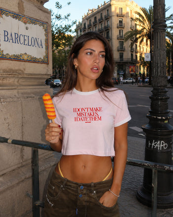 Cropped Tee Two Tone - I Don’t Make Mistakes