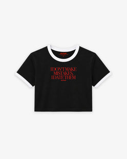 Cropped Tee Two Tone - I Don’t Make Mistakes
