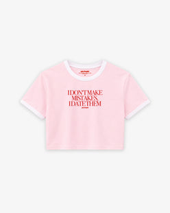 Cropped Tee Two Tone - I Don’t Make Mistakes