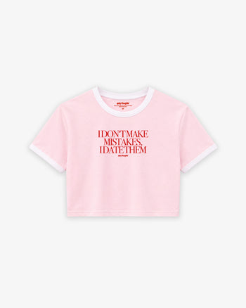 Cropped Tee Two Tone - I Don’t Make Mistakes