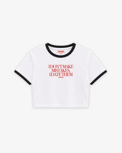 Cropped Tee Two Tone - I Don’t Make Mistakes