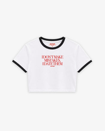 Cropped Tee Two Tone - I Don’t Make Mistakes