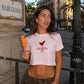 Cropped Tee Two Tone - Save Water Drink Martinis