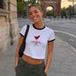 Cropped Tee Two Tone - Save Water Drink Martinis