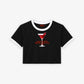 Cropped Tee Two Tone - Save Water Drink Martinis