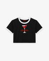 Cropped Tee Two Tone - Save Water Drink Martinis