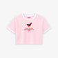 Cropped Tee Two Tone - Save Water Drink Martinis
