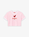 Cropped Tee Two Tone - Save Water Drink Martinis