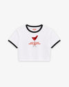Cropped Tee Two Tone - Save Water Drink Martinis