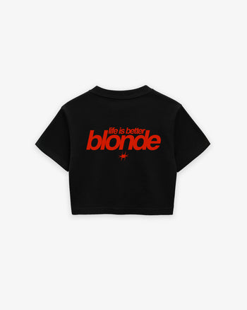 Oversize Cropped Tee - Life is better blonde