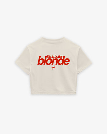 Oversize Cropped Tee - Life is better blonde