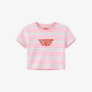Cropped Tee Stripe - My Mental Health Isn’t Great But My Tits Are