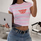 Cropped Tee Stripe - My Mental Health Isn’t Great But My Tits Are
