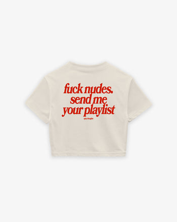 Oversize Cropped Tee - Send Me Your Playlist